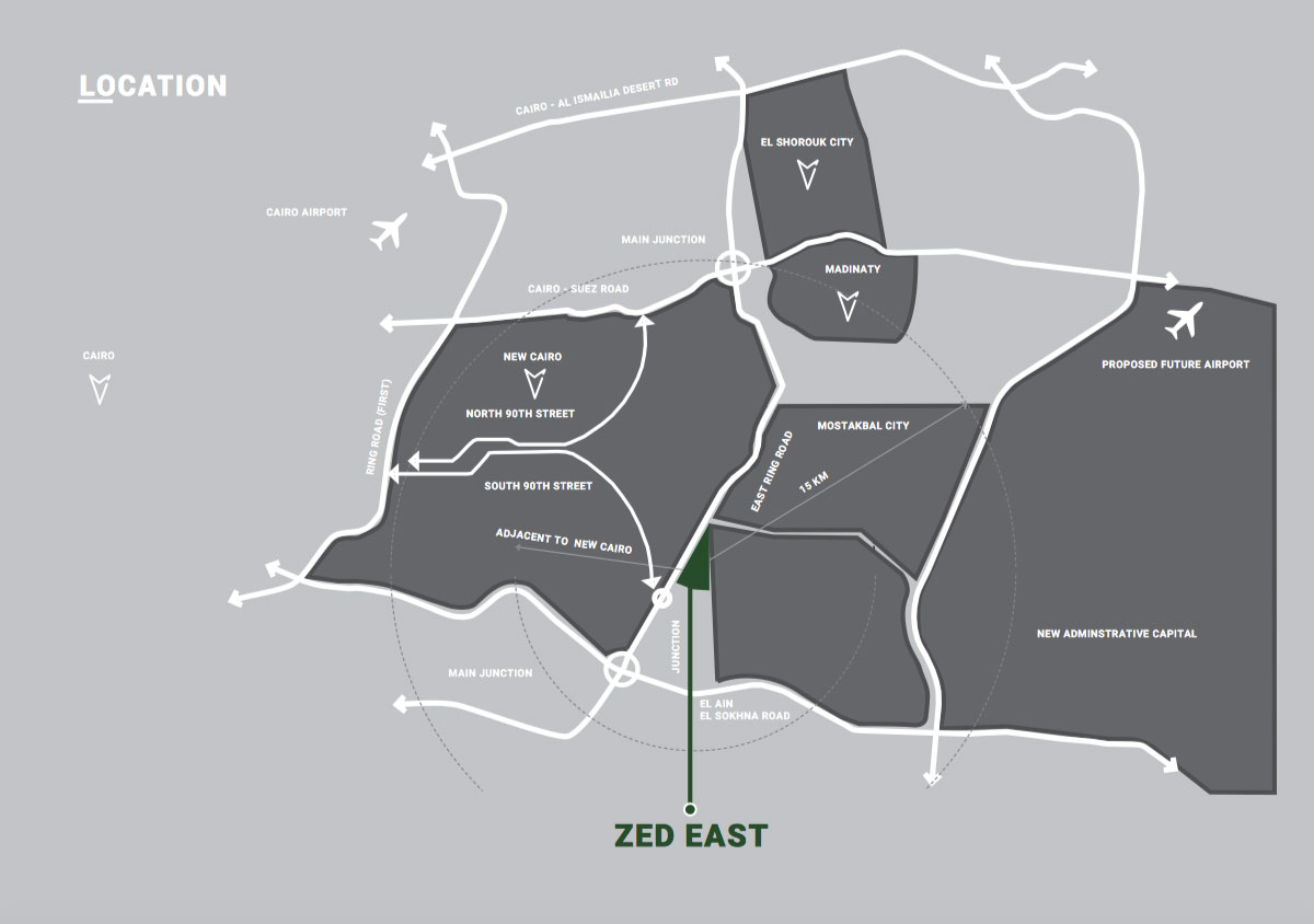 In New Cairo, book your apartment in Zed New Cairo with an area of 224 meters