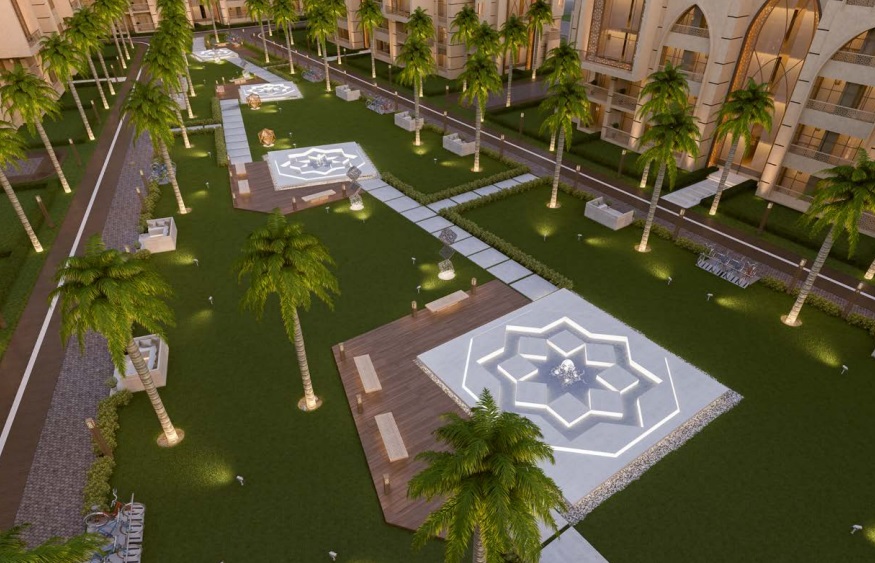 Own an apartment with 15% down payment in New Cairo, inside the Azadir project, the assembly