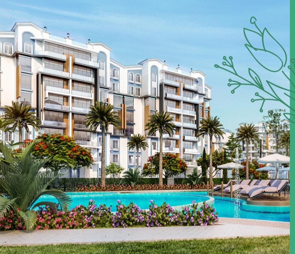 With an area of 163 m² apartments for sale in Floria New Capital