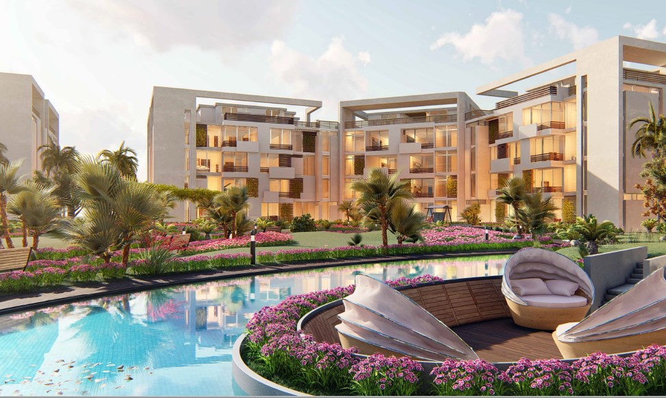 For sale in installments an apartment of 121 meters with a garden in Granda Life El Shorouk project