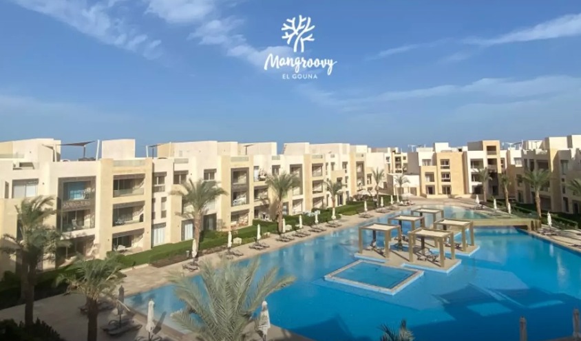 For lovers of sophistication, a chalet for sale in Mangroovy Resort with an area of 130 m in El Gouna
