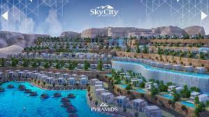 At an attractive price, Chalet 120m in Sky City, Galala, Al Sahab City, with a great view