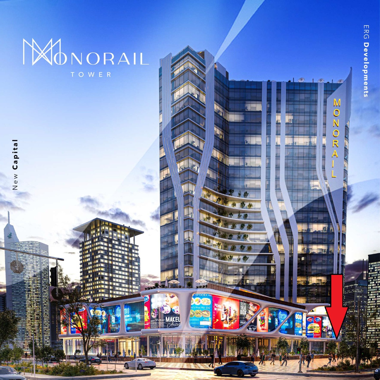 مول مونوريل تاور العاصمة الإدارية الجديدة إعمار رزق جروب – Monorail Tower New Capital Mall