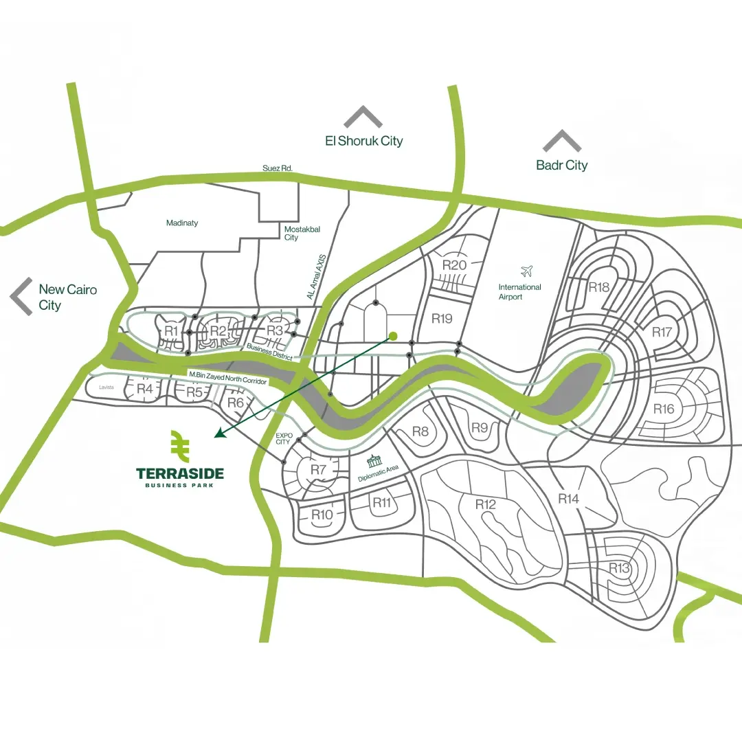 Offices for sale in Terraside Business Park Mall New Capital 56m