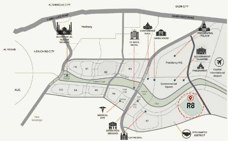 An attractive price for an apartment 180m in Sky Abu Dhabi Residence New Capital with a great view