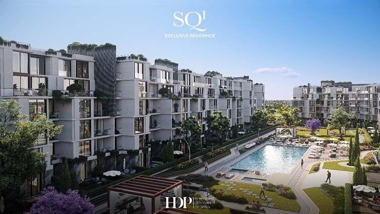 لمحبى الرقي شقة للبيع في كمبوند SQ1 التجمع الخامس بمساحة 124 متر