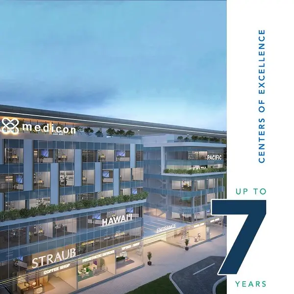 تعرف علي سعر عيادة بمساحة 132 متر في ميدايكون العاصمة الإدارية