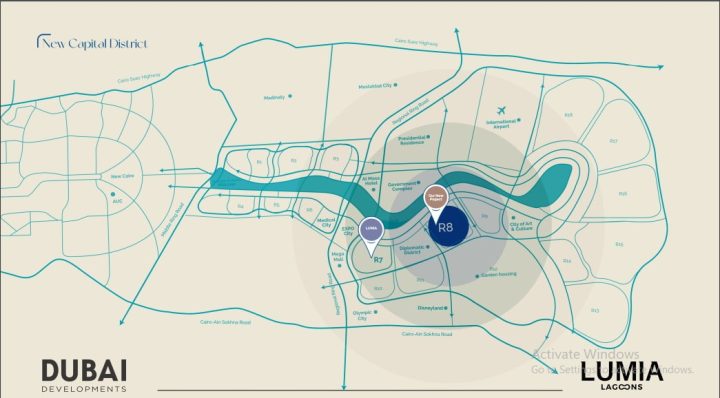 Receive your apartment in the largest compounds in New Capital, Lumia Lagoons Compound with ​​135 meters