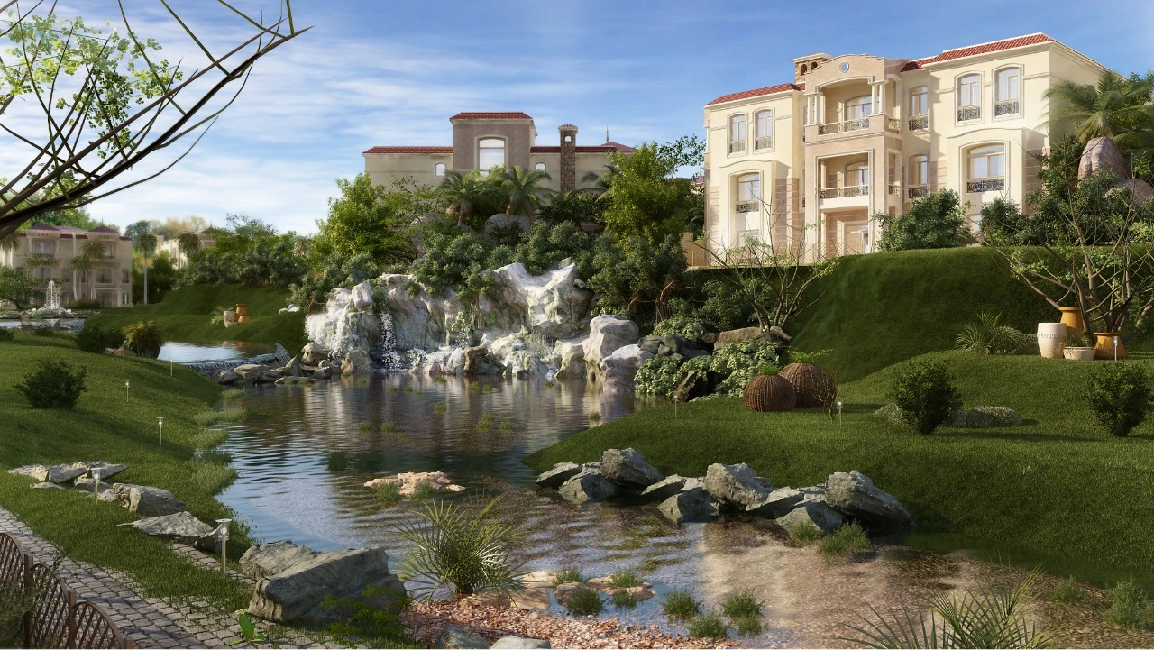 For sale a villa in Le Reve Compound Fifth Settlement with a more than wonderful view