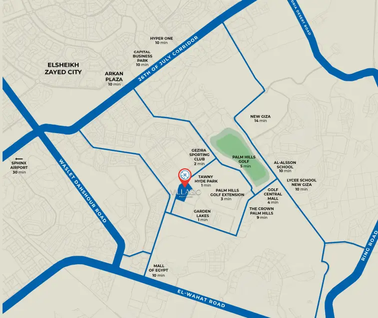 فيلا للبيع في كمبوند فيلاجيو اكتوبر بتسهيلات في السداد ومقدم 5% فقط