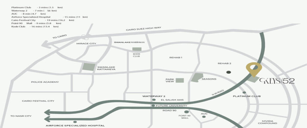 بنتهاوس تشطيب كامل في كمبوند كيز 52 احجز الان