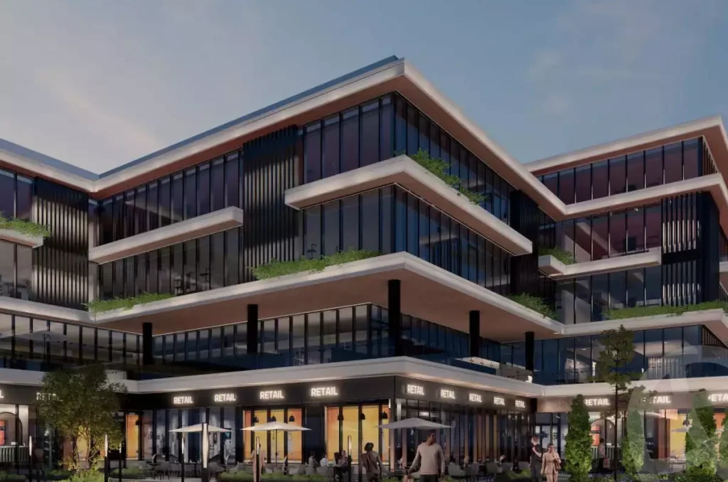 For sale in installments a 31 meter office with a garden in Solaria Mall El Shorouk