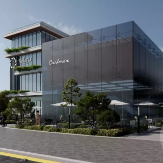 For sale in installments a 31 meter office with a garden in Solaria Mall El Shorouk