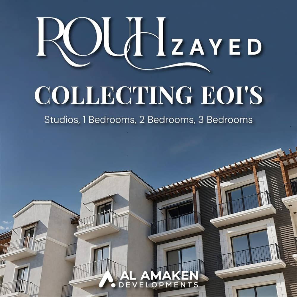 سارع بالحجز في كمبوند روح الشيخ زايد في وحدات تبدأ مساحاتها من 100 متراً