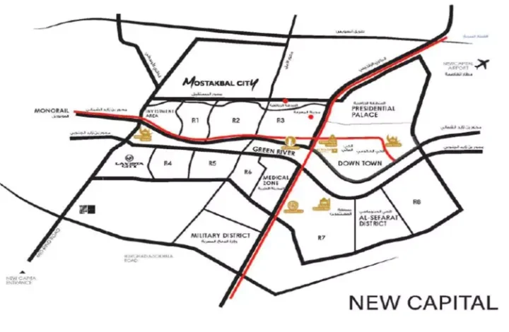 للبيع عيادة 35 متر بالعاصمة الإدارية الجديدة