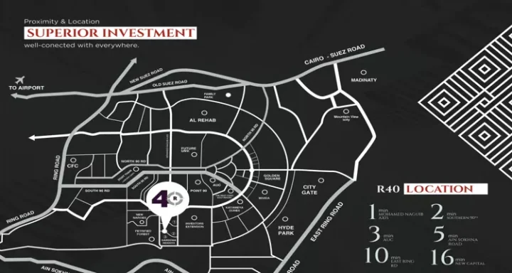 مكاتب للبيع فى مول R40 بيزنس كومبلكس بمساحة 42 متر